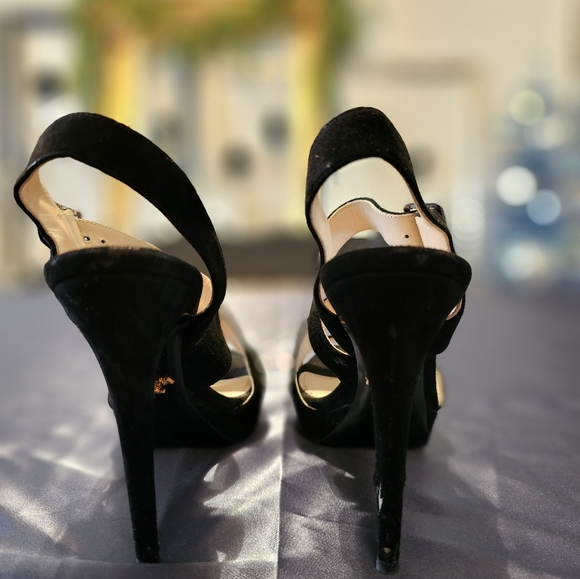 Prada Suede Printed Slingback Sandals - Picture 3 of 6